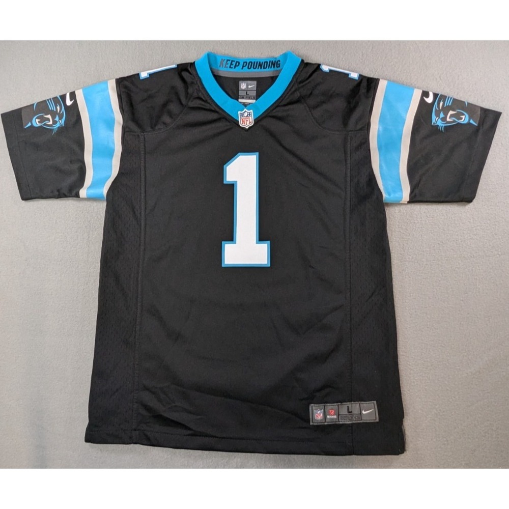 Nike Boys Cam Newton Carolina Panthers NFL Jersey Size Large Black